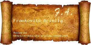 Frankovits Ariella névjegykártya